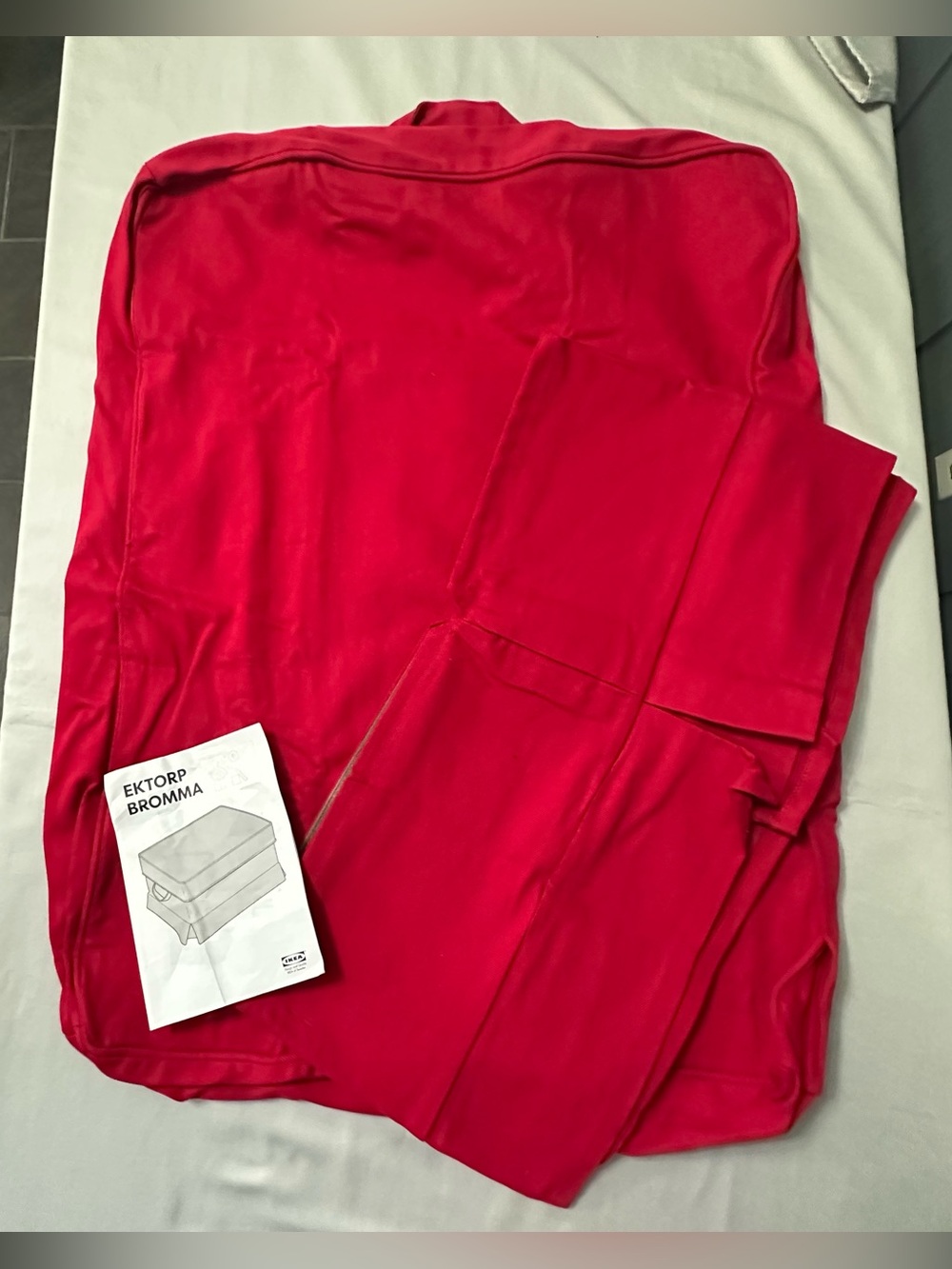 IKEA EKTORP BROMMA Footstool Cover Slipcover Ottoman Idemo Red 100% Cotton